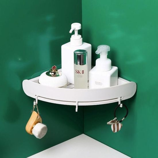 무타공 욕실선반 코너 삼각선반 화이트 코너선반 L743