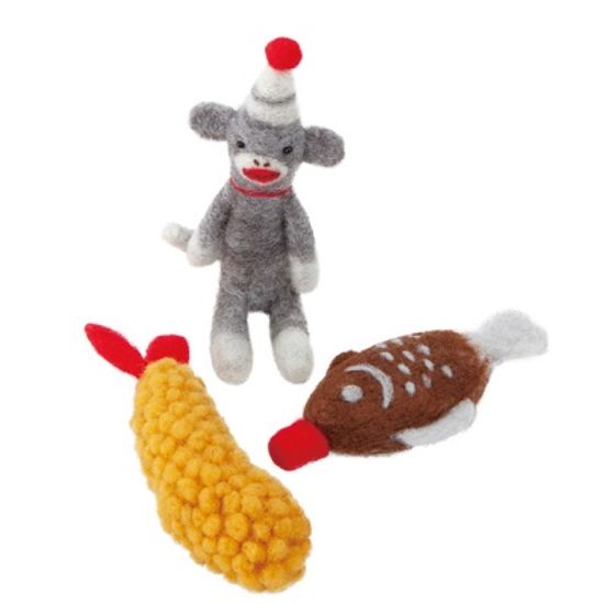 하마나카 양말원숭이 새우튀김 초밥간장 DIY 양모펠트