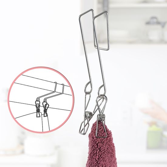 스텐 고무장갑걸이 상부장 거치대 싱크대 주방 집게