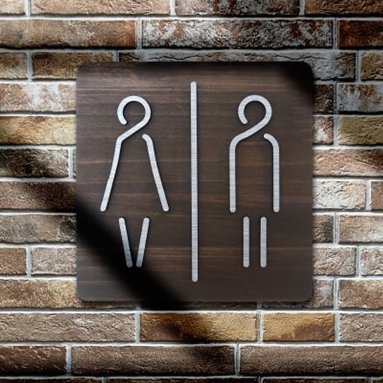 감성 원목 메탈릭 화장실 표지판 5종 택1 간판 문패