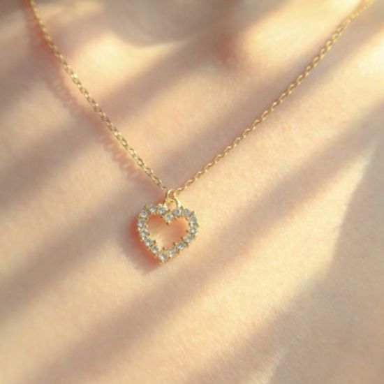 트윙클 하트 큐빅 목걸이