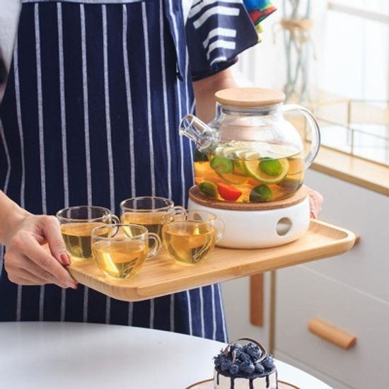 찻집 홈카페 주전자 워머 찻잔 4p 트레이 올인원 세트
