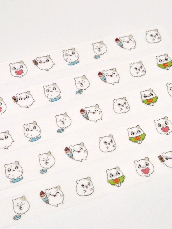 썰치컴퍼니 마스킹테이프 햄스터 캐릭터 15mm x 5m