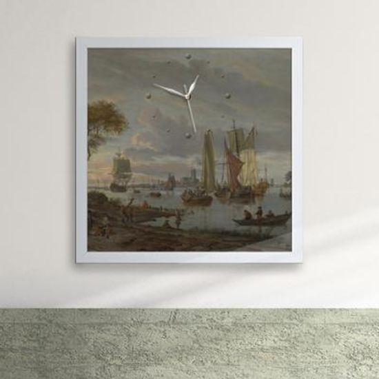 px001-명화27_아브라함스트로크_강의경치액자벽시계_디자인액자시계