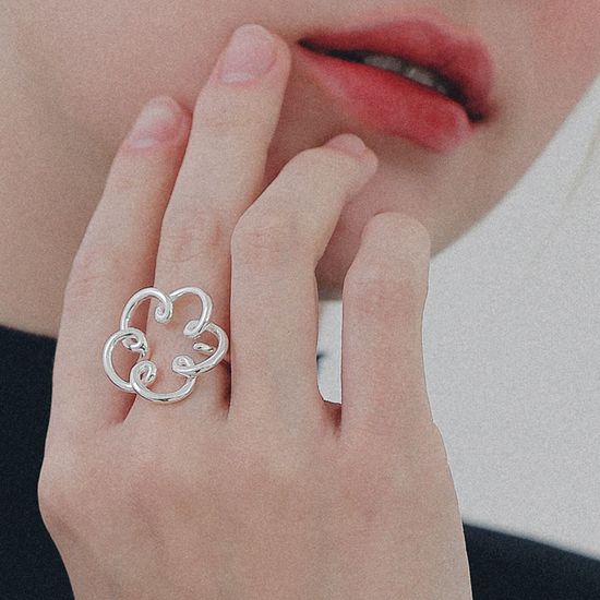 제이로렌 플라워 라인 실버 반지 R0719