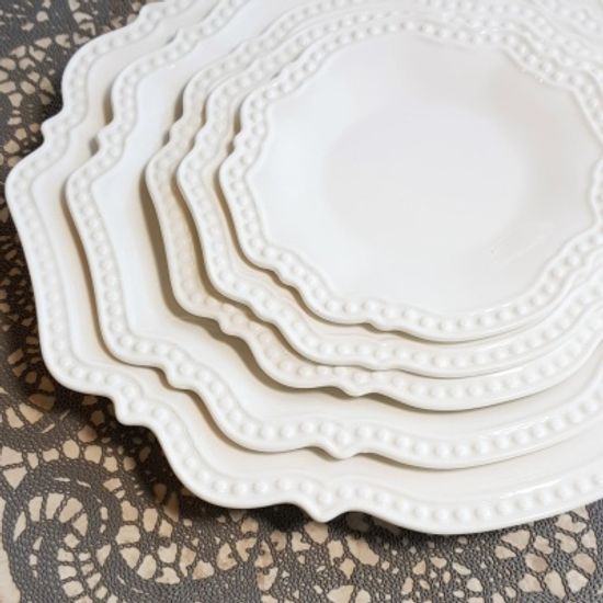 라운드 레이스 실루엣 접시 L-XL사이즈