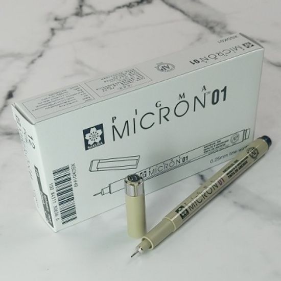 사쿠라 피그마 0.25mm 마이크론 01 블랙 1다스(12자루