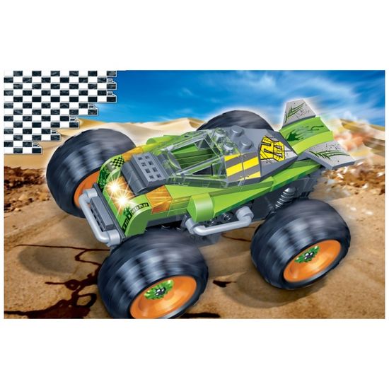 반바오 작동조립블록 터보파워 그린랜드 자동차 모형 만들기 풀백 모터