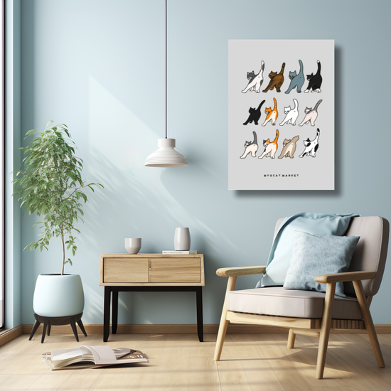 묘캣마켓 똥꼬 자랑냥 고양이 A3 일러스트 포스터