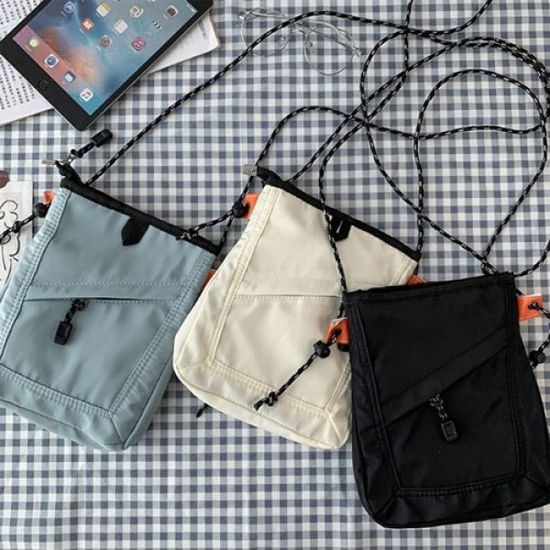 사선 지퍼 슬림 스트링 미니 가방 크로스백 미니가방 