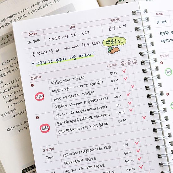 혼자공부 집중과목 스터디 플래너 (3개월, 목표 과목)