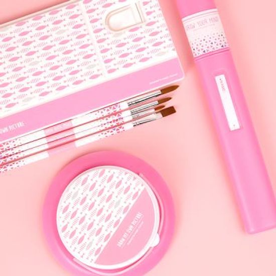 노르딕 북유럽 어린이 미술 붓,물통,팔레트 세트