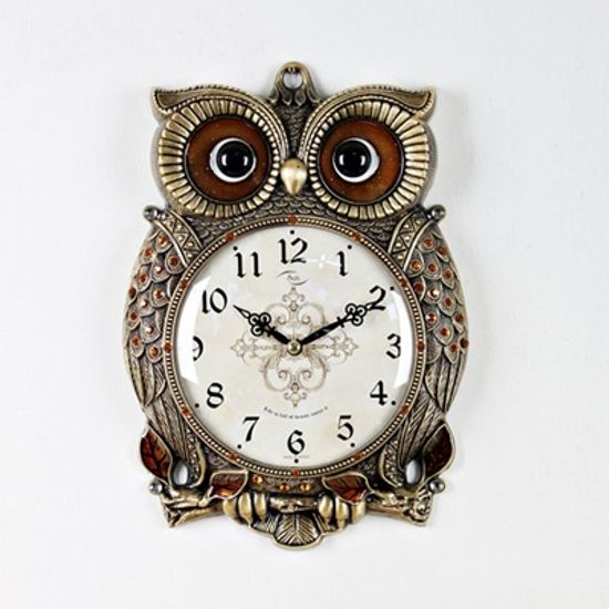 (kspz161)저소음 체리부엉이 단면시계 골드