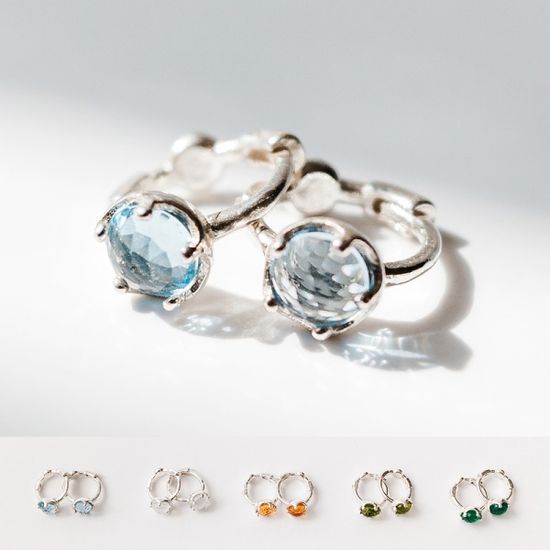 실버925 미니 크리스탈 원터치 귀걸이 