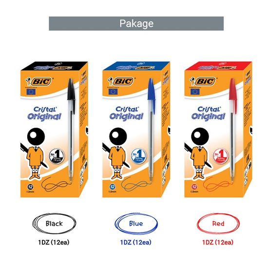 BiC 빅 1.0mm 유성볼펜 크리스탈 Original 1다스