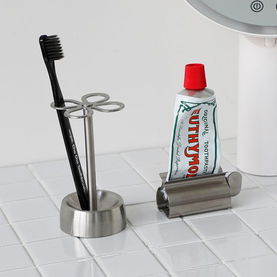 스텐 칫솔꽂이 치약짜개 2종 세트 