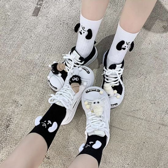 팔랑귀 강아지 모양 양말 니삭스 삭스 여성 패션양말