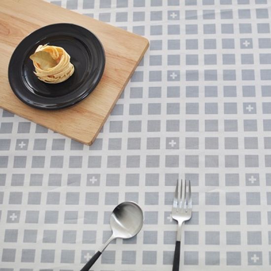 스퀘어북 코튼식탁보(그레이 2인~10인용)