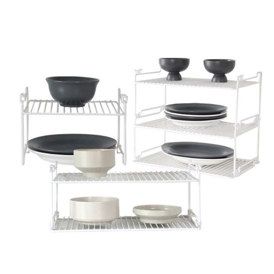 다용도 스태커블 철제선반 화이트선반L+바닥판포함