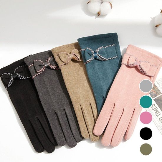 여성 리본 벨벳 장갑 OBD-167(WB6B720)