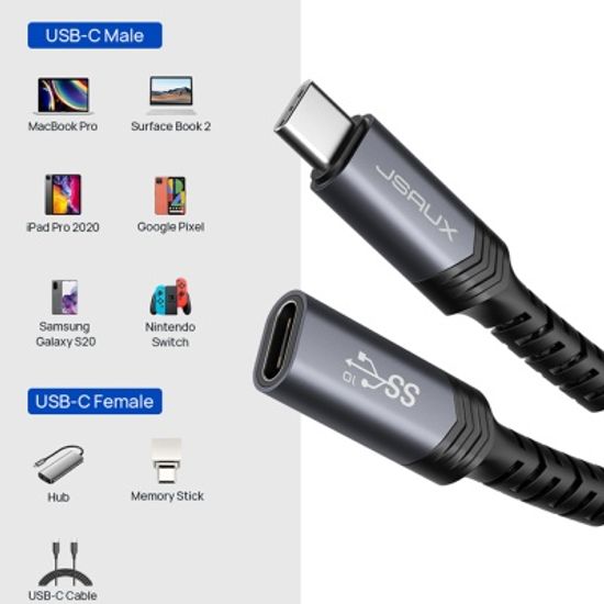 JSAUX USB-C to C 3.1 Gen2 USB 연장케이블 2m