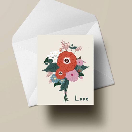 캘리그라피카드 사랑카드 HN2412- FLOWERS - LOVE