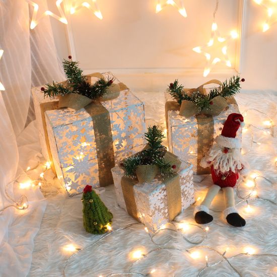 [도토로]눈꽃 리본 선물상자 3종세트