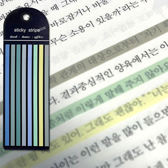 파스텔 롱 인덱스 밑줄 스티커 책 독서 형광 북마크