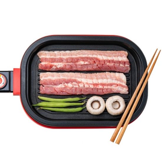 1인용 가정용 미니 전기그릴 전기팬 (뚜껑포함)