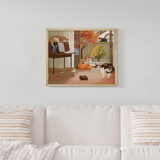 가을바람과 고양이들, 마이오운타임 작가 그림