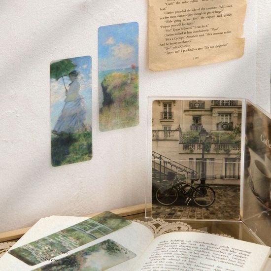 리코즈 명화 책갈피 4종 반투명 PP 감성 북마크 북