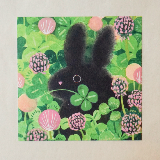 [수채 동물 카드] 행운의 검은 토끼