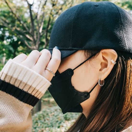 실버 통통하트 유화 반지