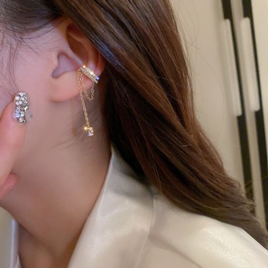 드롭 피어싱 큐빅 진주 이어커프 귀걸이 세트 이어링