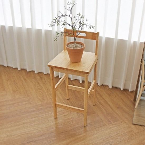 에코상사 원목 사각 등받이 바스툴 홈바의자