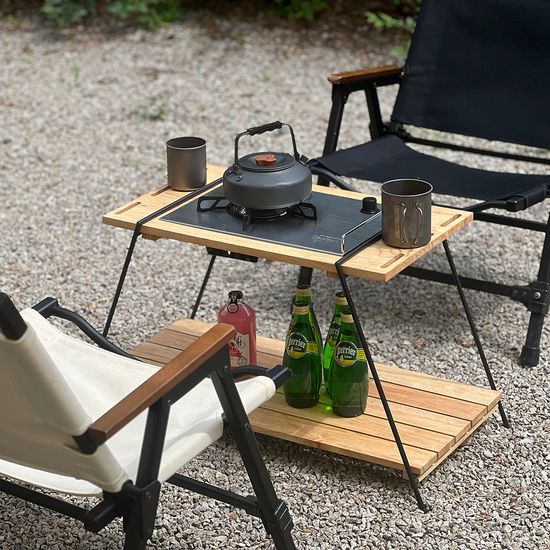 [캠핑덕] 아이언 우드 원버너 테이블