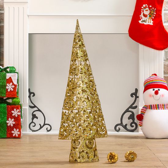 스팽글 크리스마스 장식(2단 원뿔 트리) 성탄