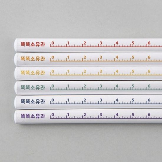 [주문제작]네임연필2B 6자루12cm 컬러 자