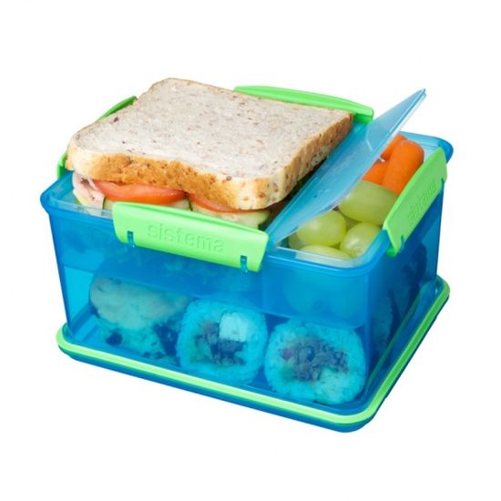 [시스테마] 트렌드 런치박스 2단 도시락통 2.3L 블루