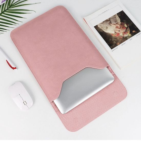 맥씬 노트북 가죽 슬리브 파우치 케이스 15.4형 핑크