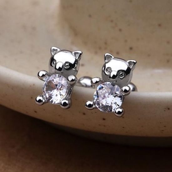 [애슬릿]925 실버 코알라 큐빅 은 침 피어싱 귀걸이