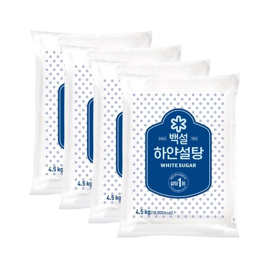 백설 하얀설탕 4.5kg x 4 조미료