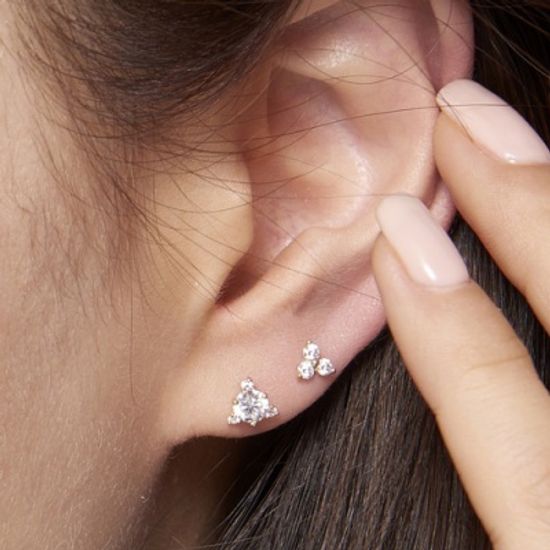 14K 화이트 자스민 피어싱