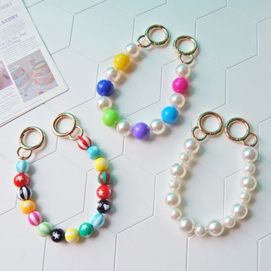 진주 비비드 구슬 폰 스트랩