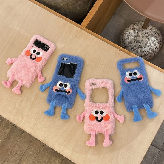 갤럭시z플립 6 5 4 3 귀여운 부끄 커플 인형 털케이스