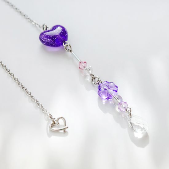 하트 써지컬스틸 체인 책갈피 금속 북마크