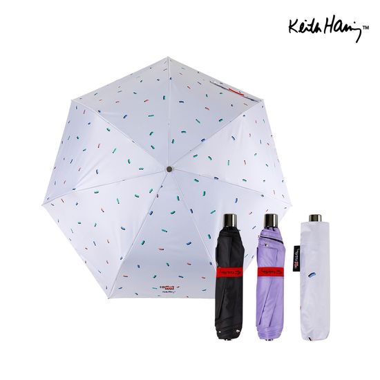 [1+1] 키스해링 7K 팝 3단 초경량 양우산