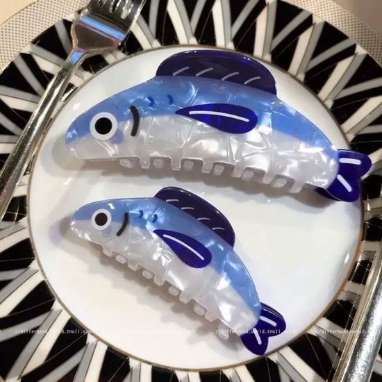 생선 물고기 집게핀 머리 헤어 집게 핀 삔 미니핀