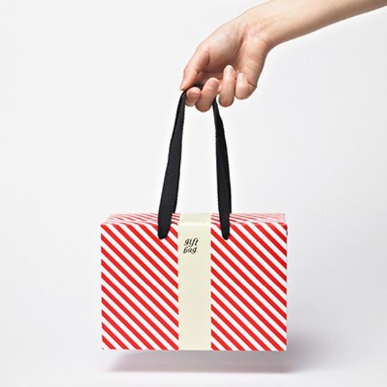 PLUSBOX GIFT BAG (Red stripes-Small) (쇼핑백/포장박스)