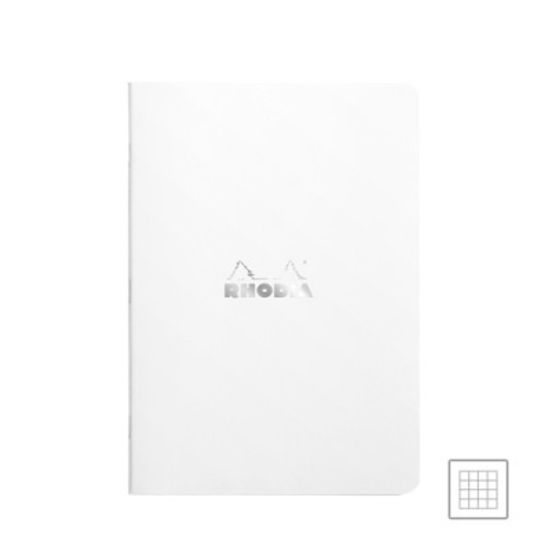 [로디아]클래식 스테플 노트 L 화이트 격자 (A5).